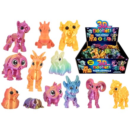 3D MINI FIDGELETS FARM - 12 ASSORTED
