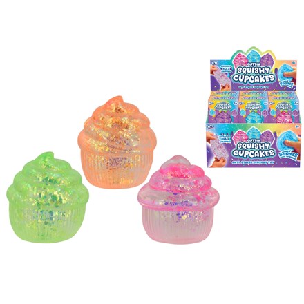 SQUISHY GLITTER MALTOSE CUPCAKES 3 ASST