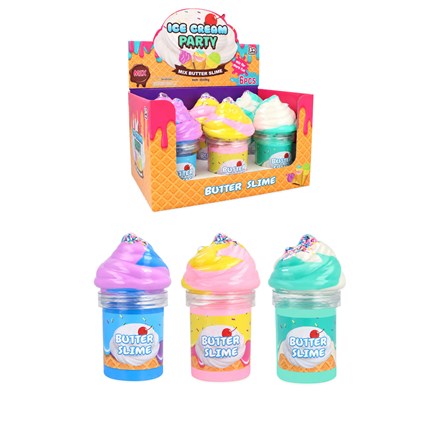 BUTTER SLIME ICE CREAM WITH SPRINKLES