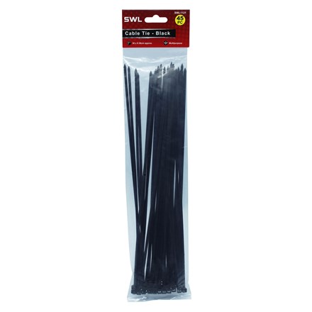 SWL - BLACK CABLE TIES 3.6 X 300MM - 45 PACK