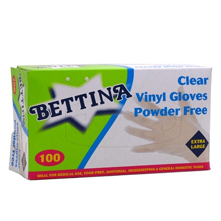 VINYL DISPOSABLE GLOVES WHITE - EXTRA LARGE SIZE