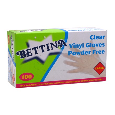 VINYL DISPOSABLE GLOVES WHITE - LARGE SIZE