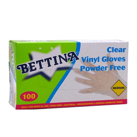 VINYL DISPOSABLE GLOVES WHITE - MEDIUM SIZE