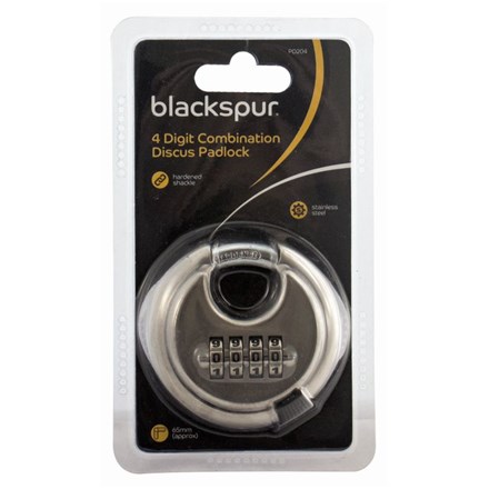 BLACKSPUR - 4 DIGIT COMBINATION DISCUS PADLOCK