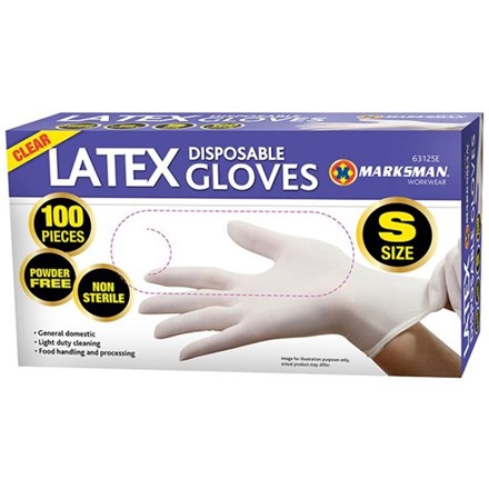 MARKSMANN - LATEX GLOVES - SMALL -100 PACK