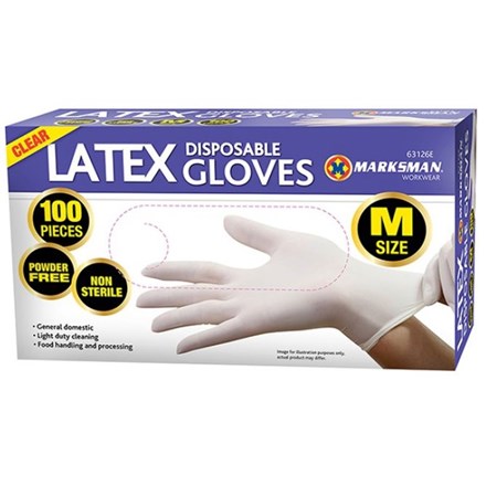 MARKSMANN - LATEX GLOVES - MEDIUM - 100 PACK