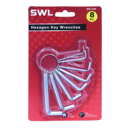 SWL - HEXAGON KEY WRENCHES - 8 PACK