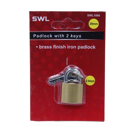 SWL - PADLOCK 20MM BRASS FINISH