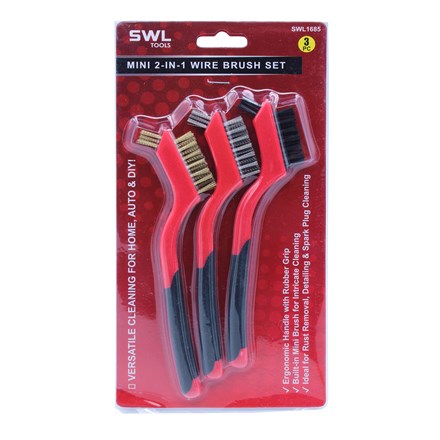 SWL - MINI 2 IN 1 WIRE BRUSH SET - 3 PACK