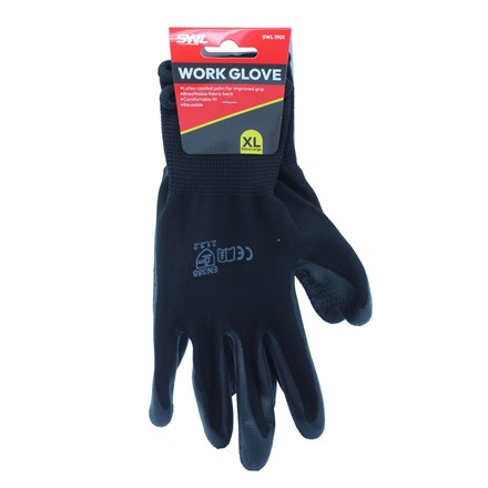 SWL - BLACK WORK GLOVES - SIZE XL