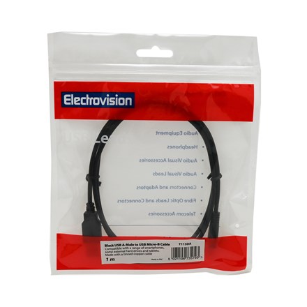 BLACK USB A TO USB MICRO