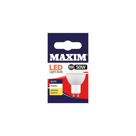 MAXIM LED BULB - GU10 WARM WHITE - 5W/50W