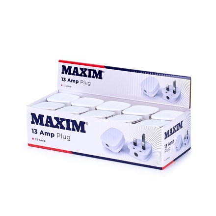 MAXIM - 13A FUSED PLUG WHITE BULK IN BOX
