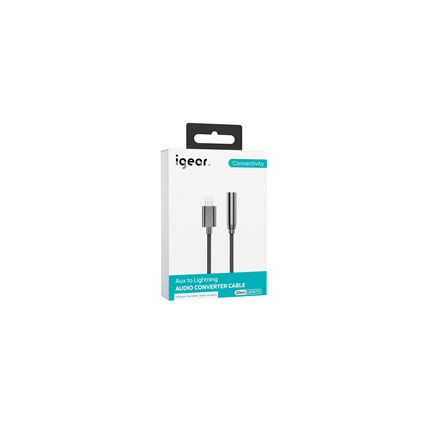 IGEAR - 20CM AUX TO LIGHTNING AUDIO CONVERTER CABLE