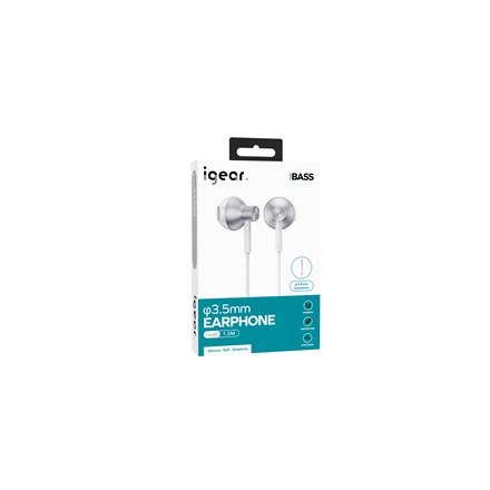IGEAR - 3.5MM AUX METALLIC HANDSFREE HEADPHONE WHITE