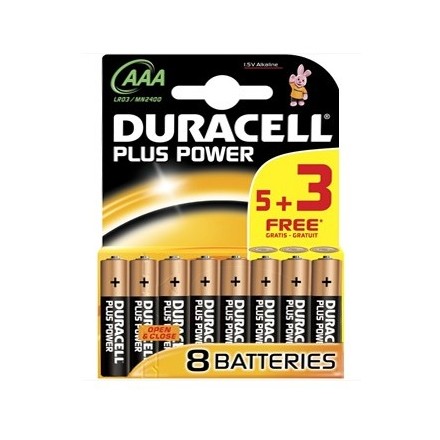 DURACELL PLUS POWER - AAA- 8 PACK