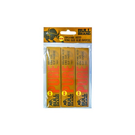 BULL BRAND PURE KING SIZE SLIM PAPERS - 3 PACK