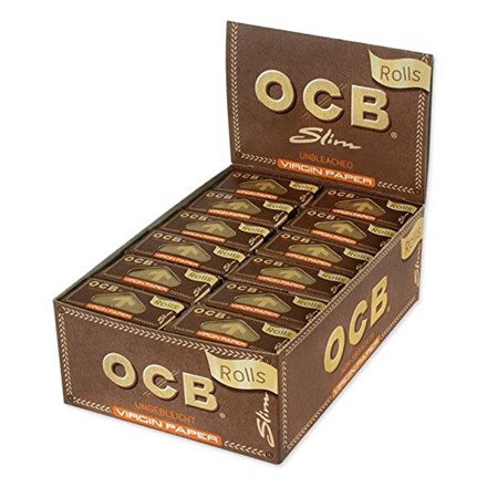 OCB UNBLEACHED VIRGIN SLIM ROLLS - 24 PACK