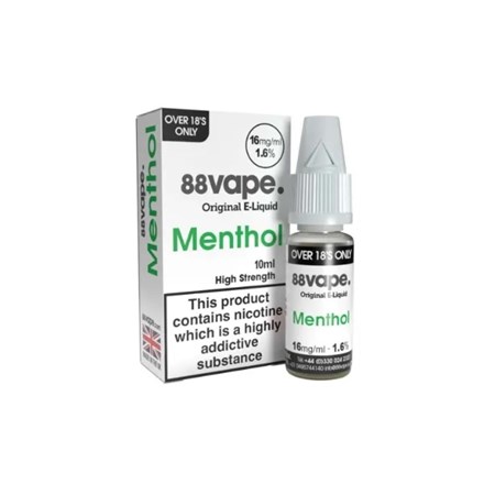 88 VAPE E-LIQUID 16MG MENTHOL 10ML 88 VAPE E-LIQUID 16MG MENTHOL 10ML