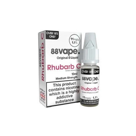 88 VAPE E-LIQUID 11MG RHUBARB & CUSTARD 10ML