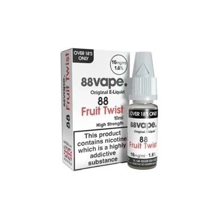 88 VAPE E-LIQUID 16MG FRUIT TWIST 10ML