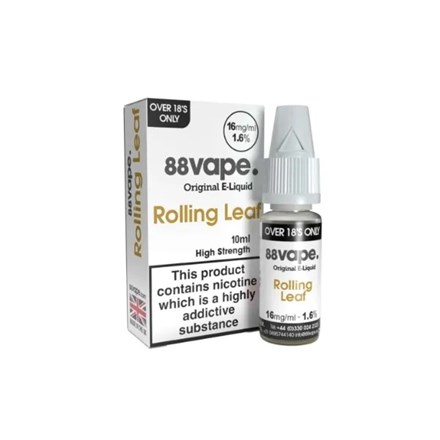88 VAPE E-LIQUID 16MG ROLLING LEAF 10ML