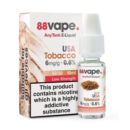 88 VAPE ANYTANK - 6MG USA TOBACCO 10ML