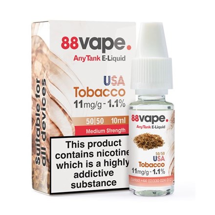 88 VAPE ANYTANK - 11MG USA TOBACCO 10ML