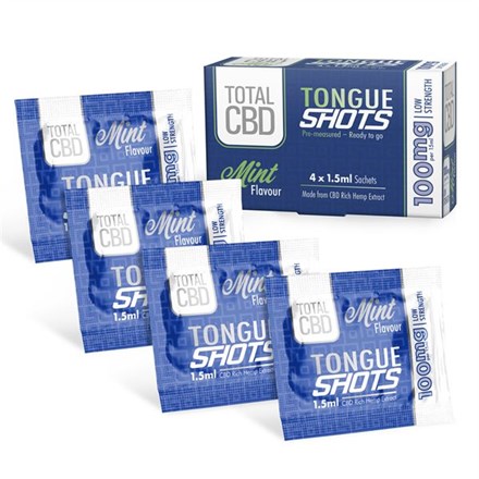 TOTAL CBD - MINT 100MG TONGUE SHOTS - 4 SACHETS
