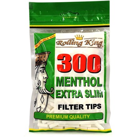 ROLLING KING - EXTRA SLIM MENTHOL TIPS - 300 PACK