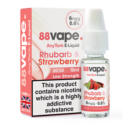 88 VAPE ANYTANK - 6MG RHUBARB & STRAWBERRY - 10ML
