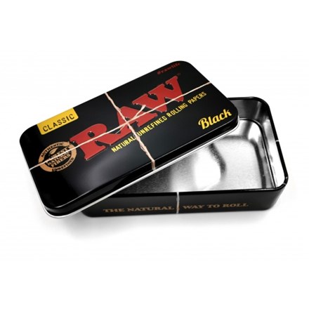 RAW TOBACCO TIN - BLACK