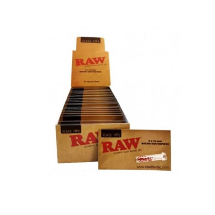 RAW - FLAT GLASS TIPS ON CARD 35MM - 24 PACK
