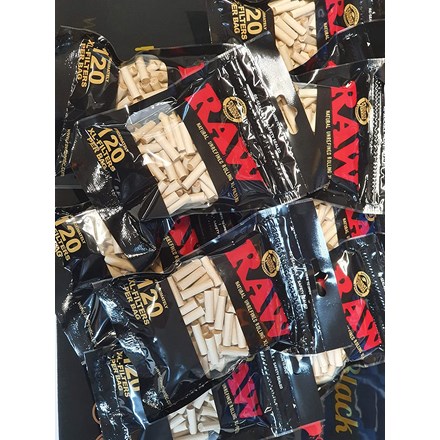 RAW - BLACK XL FILTER TIPS 6MM X 22MM - 120PACK