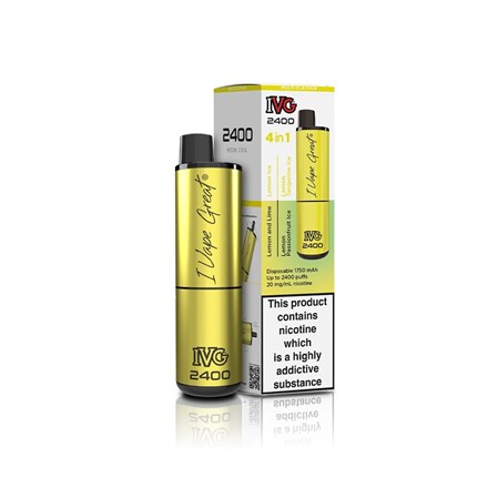 IVG 2400 RECHARGE VAPE KIT 20MG - LEMON EDITION IVG 2400 RECHARGE VAPE KIT 20MG - LEMON EDITION