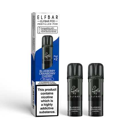 ELFBAR 600 PODS - BLUEBERRY CRANBERRY CHERRY - 2PK