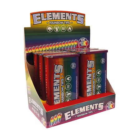 ELEMENTS - PREROLLED RAINBOW TIPS IN TIN - 100 PACK