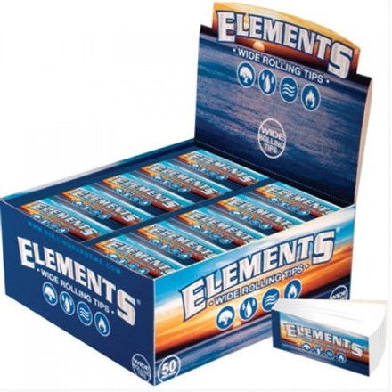 ELEMENTS WIDE ROLLING PAPER TIPS - 50 PACK