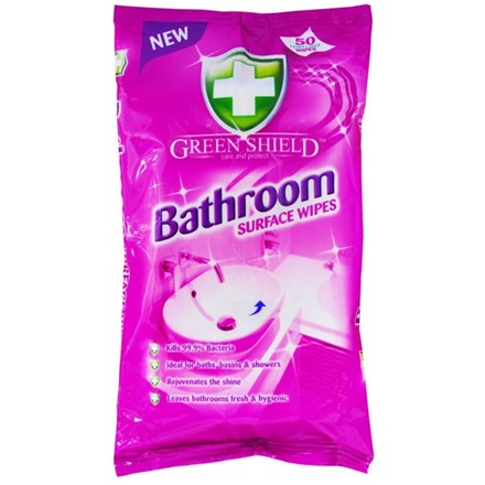 GREEN SHIELD - BATHROOM SURFACE WIPES - 70 WIPES