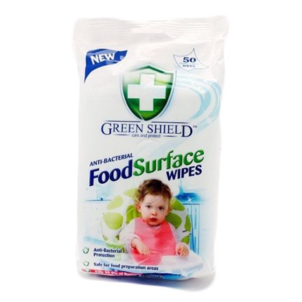 GREEN SHIELD - ANTIBAC FOOD SURFACE WIPES - 70PACK