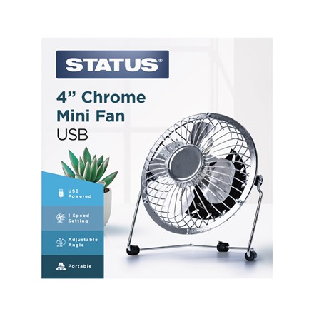 STATUS - 4'' CHROME MINI FAN USB