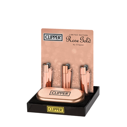CLIPPER METAL FLINT ROSE GOLD - 12 PACK