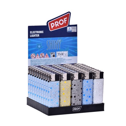 PROF ELECTRONIC LIGHTER - SHINY STAR - 50 PACK