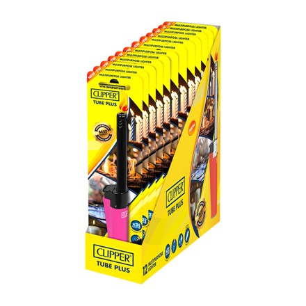 CLIPPER TUBE LIGHTERS - SHINY COLOUR BLISTER CARD