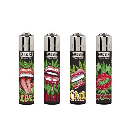 CLIPPER PRINTED FLINT - WEED VIBES - 48 PACK