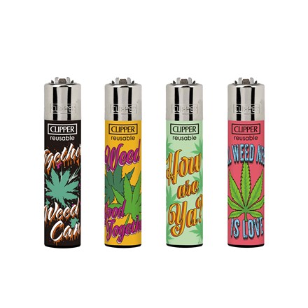 CLIPPER PRINTED FLINT - WEED SLOGAN 3 - 48 PACK