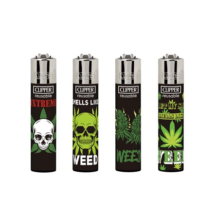 CLIPPER PRINTED FLINT - WEED SLOGAN 2 - 48 PACK