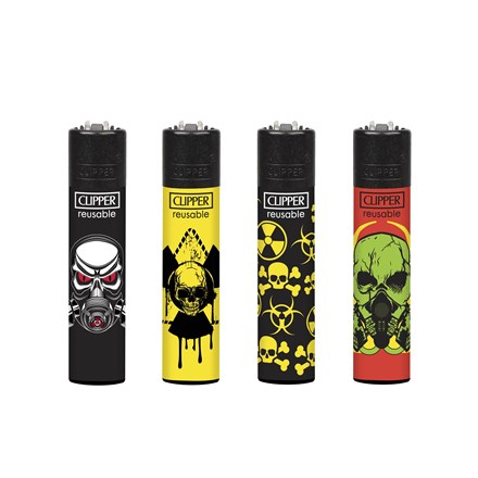 CLIPPER PRINTED FLINT - RADIOSKULLS - 48 PACK