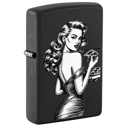 ZIPPO - PINUP WITH PIZZA DESIGN