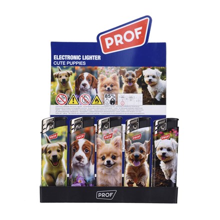 PROF - CUTE PUPPIES REFIL ELECT LIGHTERS - 50 PACK